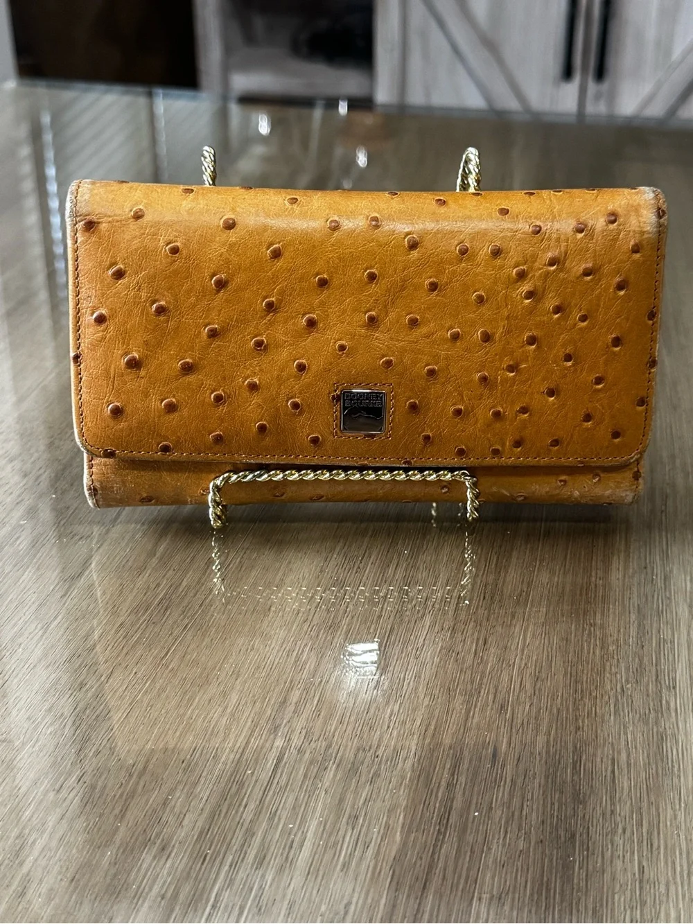 Dooney & Bourke Golden Tan Ostrich-Effect Wallet